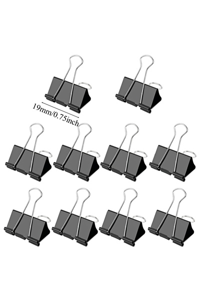 Choice 10PCS-19mm 10PCS Metal Paper Clip 19 25 32 41 51mm Foldback Metal Bind...