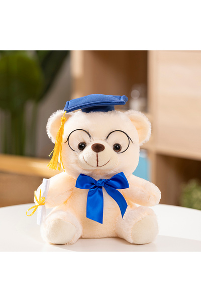 Choice دمية دب تخرج صفراء فاتحة اللون بطول 23 سم، دمية دب لطيفة وناعمة للأولا...