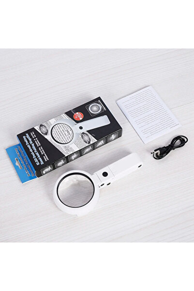 Choice WHITE 5X/10X Magnifying Glass with 8 LED Light Foldable Stand Desk Rea...