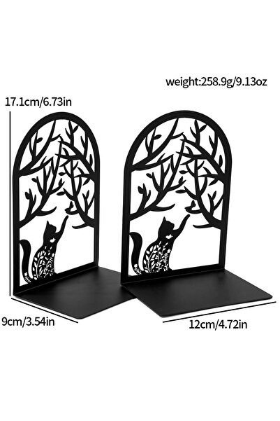Choice B344 Creative black metal book stand - arched with animal and floral o...