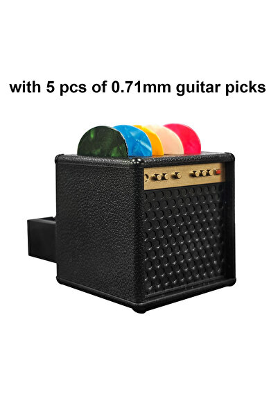 Choice with 5 picks 0.71mm 1pcs storage box Vintage Guitar Pick Holder – Port...