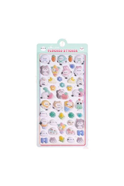 choice2 BSC-01 1 pc/6 pcs Cartoon Animals Flocked 3D Relief Stickers Journali...
