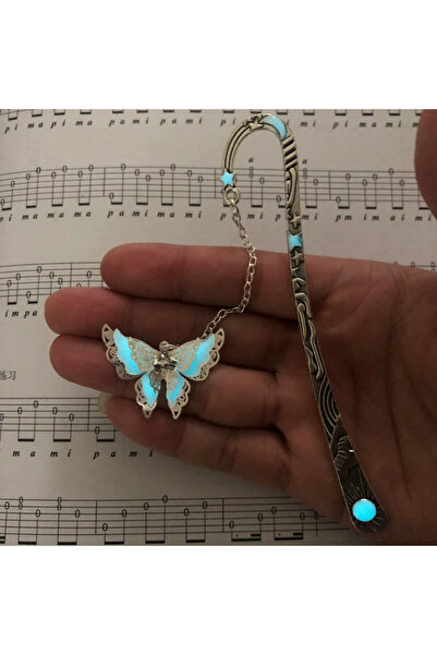 Choice فاصل كتب شخصي جميل على شكل فراشة، مضيء، مزين بريشة فراشة ونجمة وقمر وف...