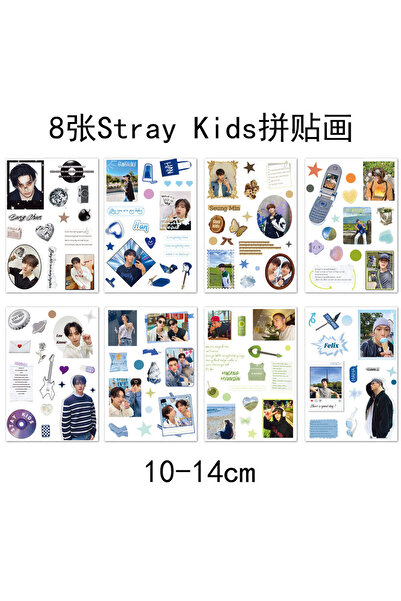 Choice HM-8pcs 8pcs ملصقات فيلمية إبداعية من ستراي كيدز، SKZOO، ملحقات، حافظة...