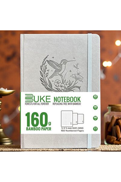 Choice A5 Grey Hardcover Dotted Journal 160 Pages, Thick 160gsm Paper, Flat L...