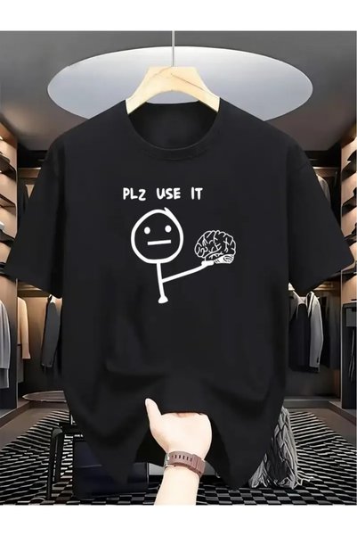 LAND MODA Tricou oversize unisex cu imprimeu Minimal Intelligence – Stil distractiv și streetwear