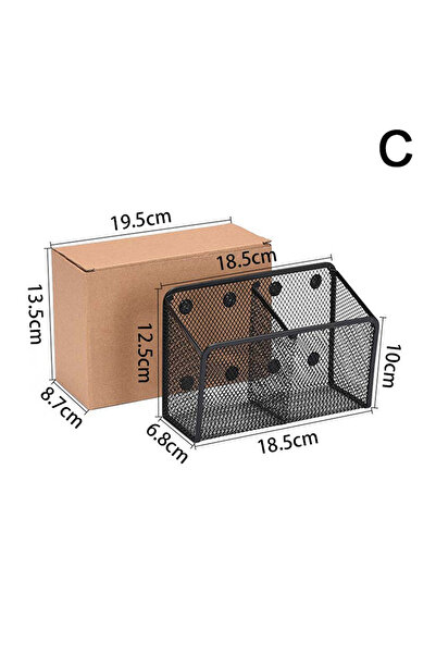 Choice1 C Magnetic Pencil Holder Stationery Storage Mesh Basket Desktop Pen M...