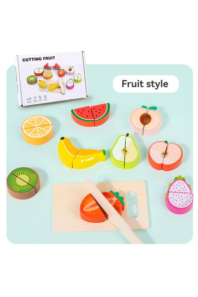 Choice Fruit style Children's Kitchen Cooking Set Wooden Simulation Cutting F...