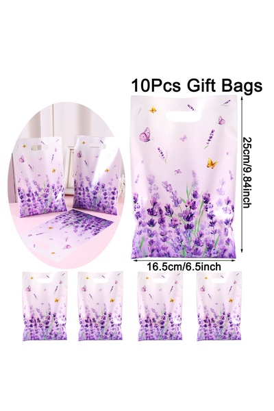 Choice 10pcs 10/20/50Pcs Lavender Gift Bags Plastic Gift Tote Bags for Spring...