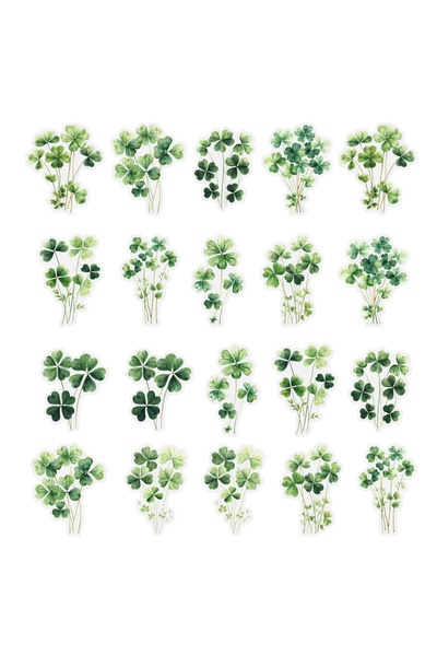 Choice4 B 20 قطعة من ملصقات أوراق نباتية من مادة PET، ملصقات لتزيين سجلات الق...