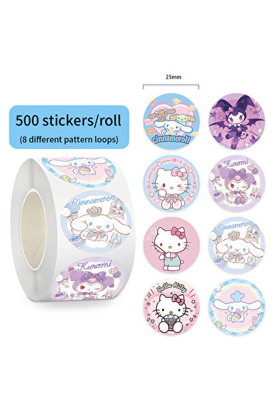 Choice لفة واحدة، 500 قطعة/لفة، ملصقات كرتونية من شخصيات كورومي، سينامورول، و...