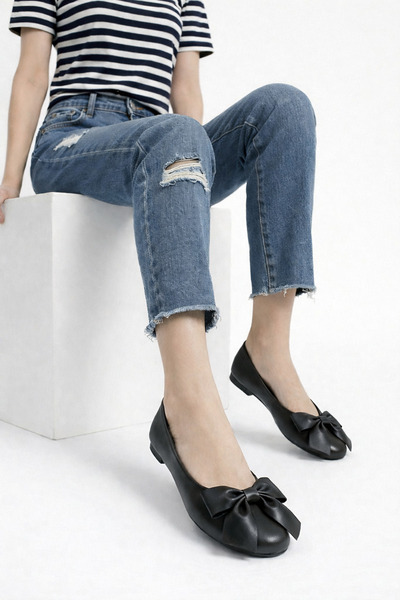 STOCON Дамски обувки с панделка, заоблени върхове, ежедневни, елегантни, удоб...