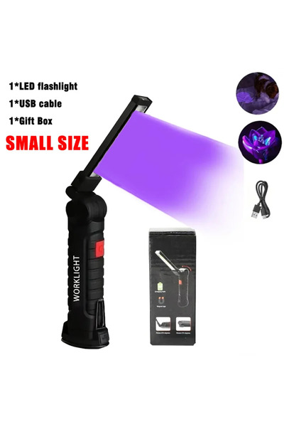 Choice مصباح يدوي صغير قابل للطي قابل لإعادة الشحن عبر منفذ USB مزود بخطاف مغ...