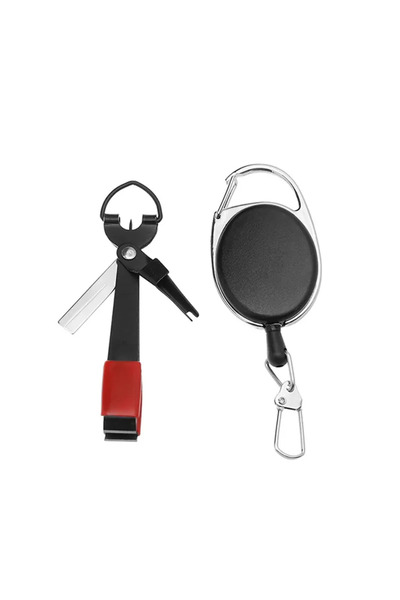Choice Red Black Fish Line Quick Knotter Line Cutter Small Scissors Retractab...