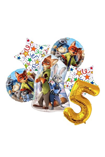 Choice Other 5 6Pcs Disney Zootopia Themed Birthday Party Decoration Set Fami...