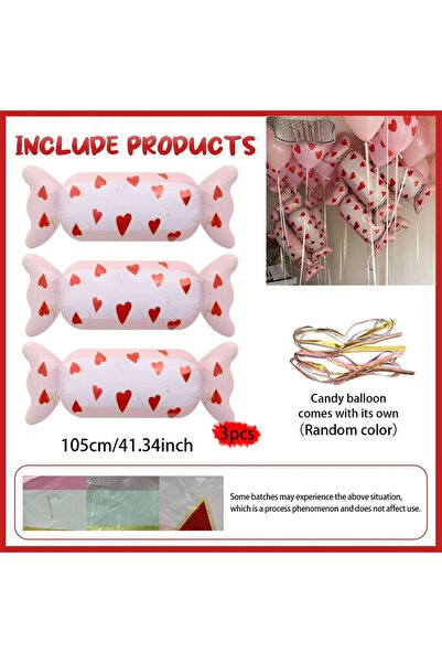 Choice Other 3pcs Candy shaped aluminum foil balloons with heart-shaped print...