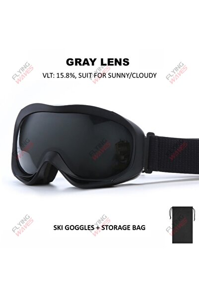 Choice Gray New OTG Ski Goggles Helmet Compatible Snow Sports Glasses for Adu...