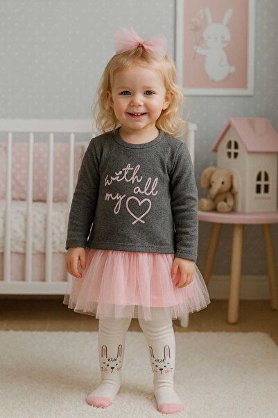 Retro Women Κοριτσίστικο βρεφικό ροζ φόρεμα γενεθλίων από βαμβάκι (περιλαμβάν...