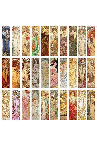 Choice 30pcs All 30pcs Mucha Bookmarks Classic Painting Gifts Art Set Creativ...