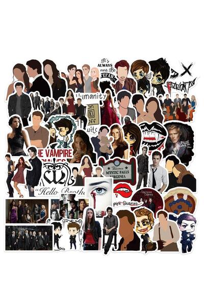 Choice ٥٠ قطعة من ملصقات مسلسل يوميات مصاص الدماء، ملصقات يمكنك صنعها بنفسك ل...