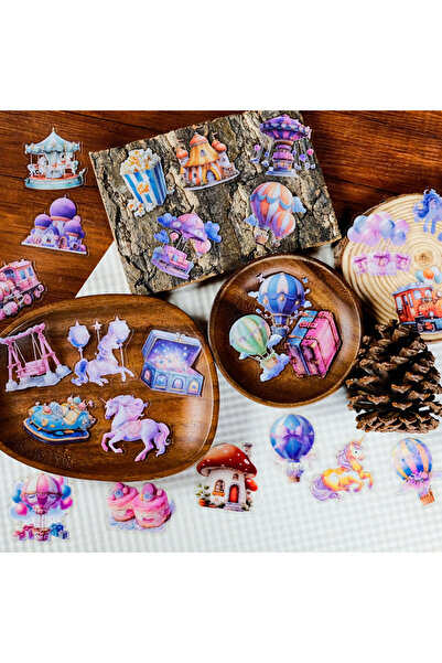 Choice 56PCS New Version Dreamy Amusement Park Transparent PET Stickers (56 P...