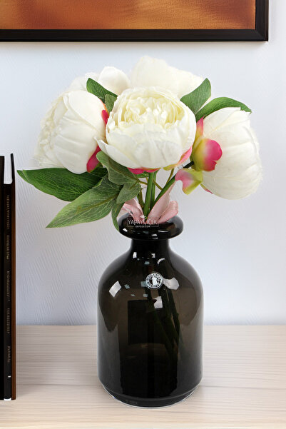 Yapay Çiçek Deposu Artificial Flower 5-Piece Large Luxury Peony Rose Bouquet ...