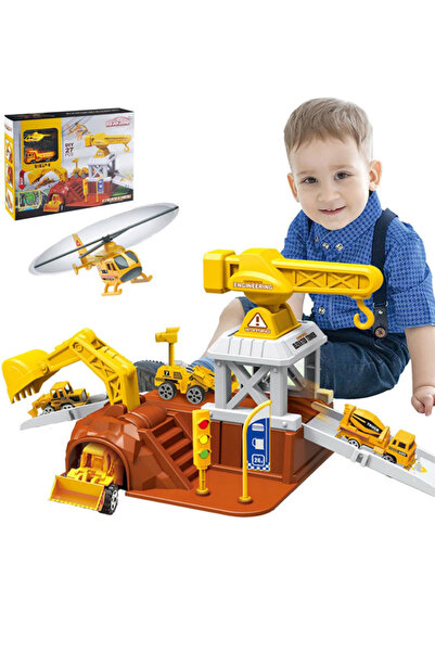 Generic Parking Lot Rail Car Toy -Engineering, Alloy Car+Airplane Smooth Trac...