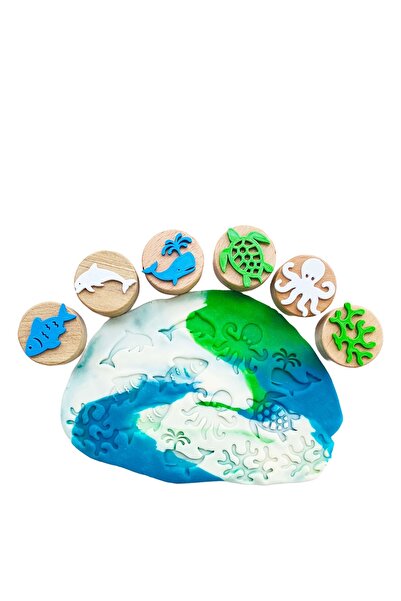 ChildGen Deniz Canlıları Ahşap Damga Set - 6 Adet Damga