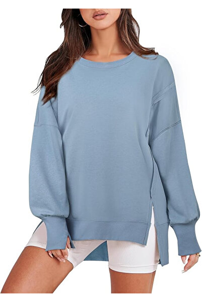 OEM Women's casual blouse, breathable sweater, blue S