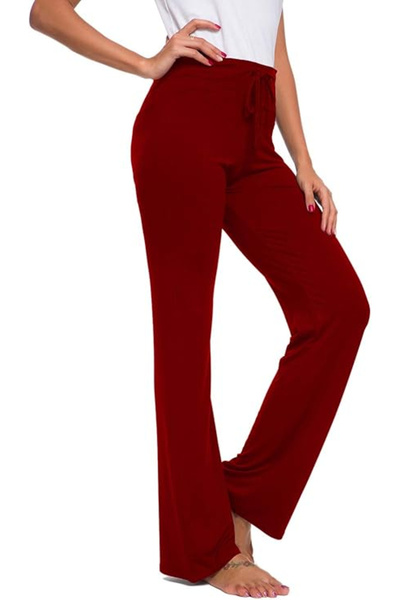 OEM Women's breathable sports pants, fitted, elastic, red 2XL