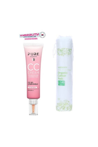 Watsons CC Krem, Spf50, Natural 30 ml + Organik, Yuvarlak Makyaj Pamuğu 100 Adet