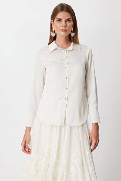 Ekol Cămașă cu guler polo și detalii din pământos