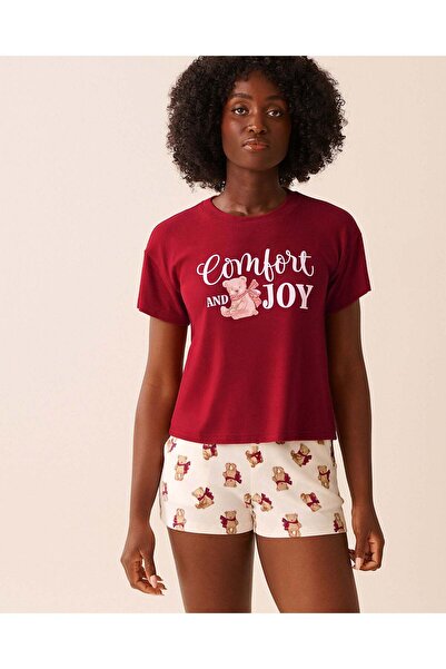 La Vie en Rose Teddy Bear Print Recycled Fibers T-shirt