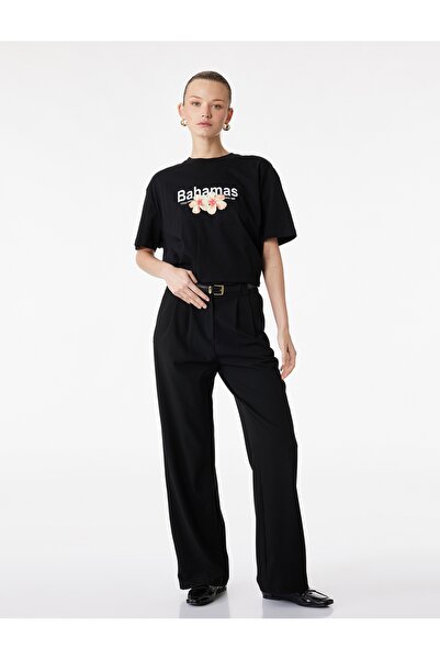 Koton Γυναικείο T-shirt 6SAK50041EK ΜΑΥΡΟ