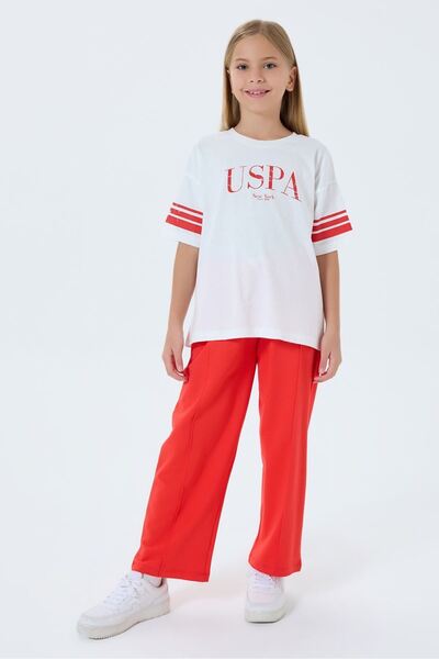 U.S. Polo Assn. 4-15 godina Licencirani Us Polo Assn Kostim za devojčice-Ekru