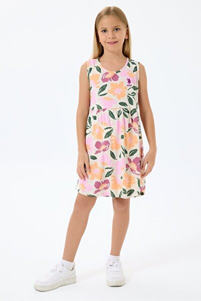 U.S. Polo Assn. Rochie pentru fete Licențiată Us Polo Assn, 4-9 ani - Liliac