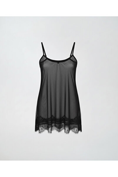 İntive Lingerie Δαντελένιο κοντό νυχτικό από τούλι TNMD1295G