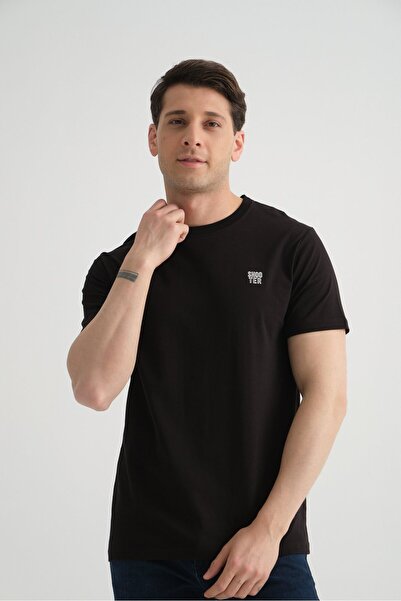 Shooter Sportswear Flexible Cotton Standard Fit Men's T-Shirt with Minimal Logo