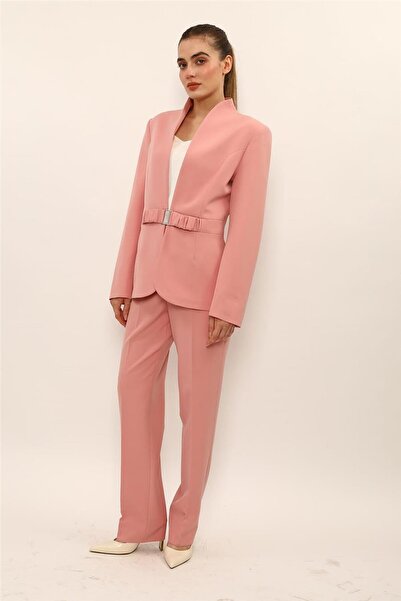 ÖNDER ÖZSOY Classic Jacket with Stand Collar & Trousers with Pockets Women's ...