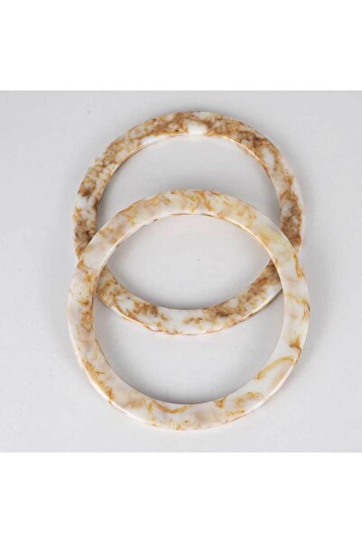 Ritzz Flat Round Acrylic Bag Handle 15 cm - Marble