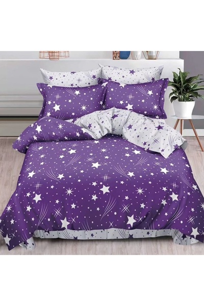 Talis Comet Purple Double Bed Linen 6 Pieces, Finet
