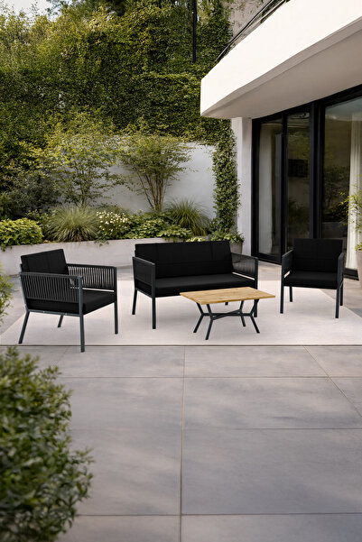 Wood House ARMA BAHÇE TAKIMI (antrasit-siyah)