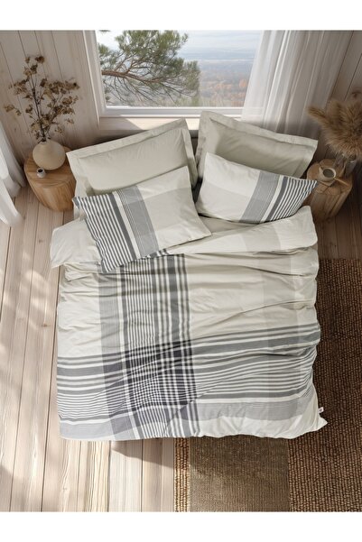 Talis Lenjerie de Pat Dublu Soren Bej, Bumbac 100%