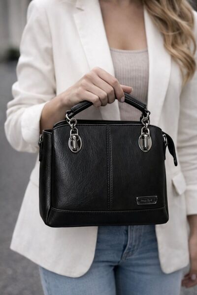 Suat Saraç حقيبة كتف نسائية بثلاثة أقسام