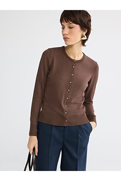 LC Waikiki Rmz Gi̇yi̇m Farkiyla Zero Roba Collar Women's Knitwear Cardigan