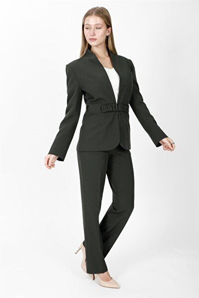 ÖNDER ÖZSOY Classic Jacket with Stand Collar & Trousers with Pockets Women's ...