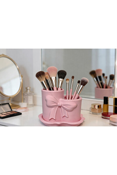 Lotus Fiyonklu Makyaj Fırça Organizeri 2 Bölmeli