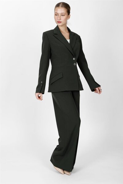 ÖNDER ÖZSOY Men's Lapel Collar Double-Breasted Modern Jacket & Classic Palazz...