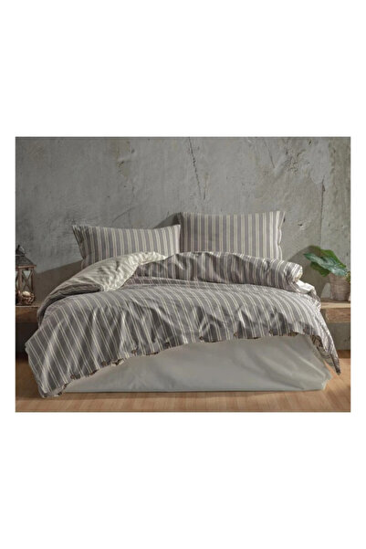 Talis Lenjerie de Pat Dublu Madras V1 Antracit, Bumbac 100%