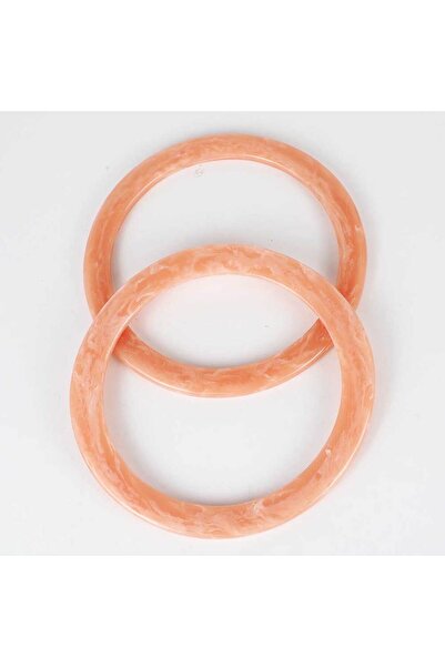 Ritzz Flat Round Acrylic Bag Handle 15 cm - Salmon